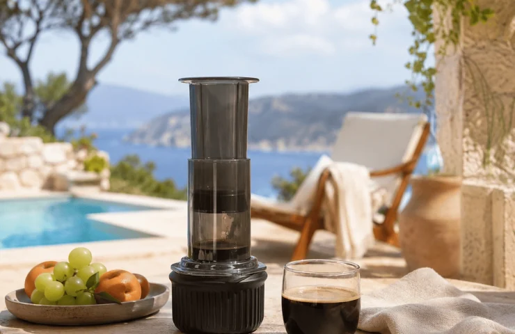 Aeropress prepararea cafelei în vacanță