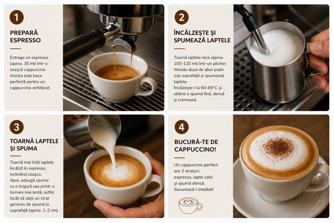 cum sa faci un cappuccino claro cafe