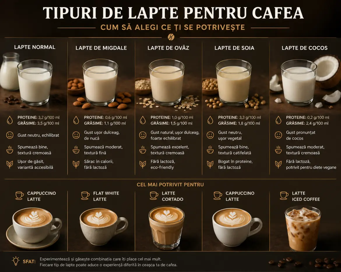 tipuri de lapte pentru cafea