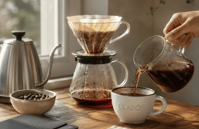 Checklist preparare cafea la V60 acasă