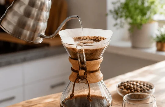 preparare cafea chemex